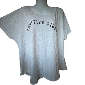 Positive Vibes by Thread Tank Designs Heather Gray, Dolman Sleeve 24” p-p XXL